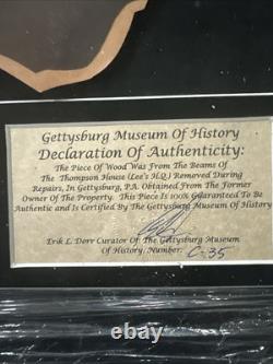 General Robert E. Lee Civil War House Remnant -Parade Fan COA. Museum Glass
