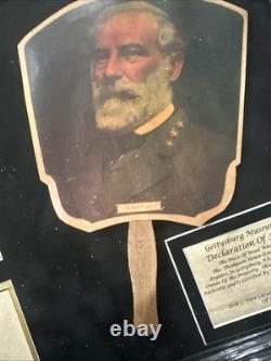 General Robert E. Lee Civil War House Remnant -Parade Fan COA. Museum Glass