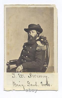 General Thomas W. Sweeny Signed CIVIL War CDV Photo From Gen'l Crosman Album