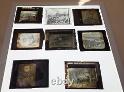 Glass Slide Photographs Civil War with Soldiers, Battlefields, Shipyards