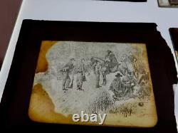 Glass Slide Photographs Civil War with Soldiers, Battlefields, Shipyards