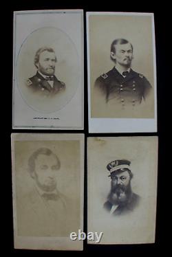 Grant, Lincoln, Adm Porter & Gen Sigel, (Lot of 4) Civil War CVD photographs