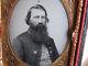 Great Looking Civil War Soldier With Beard & Corps Badge Purple Glass Ambrotype