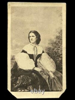 HETTY CARY FIRST CONFEDERATE BATTLEFLAG VERY RARE CDV PHOTO 1860s CIVIL WAR