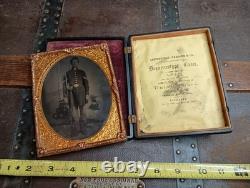 Half Plate Tintype Civil War Identified Soldier Cannon Encampment Backdrop