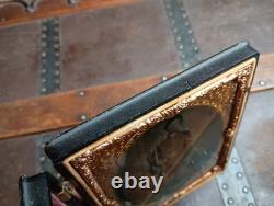Half Plate Tintype Civil War Identified Soldier Cannon Encampment Backdrop