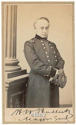 Henry W. Halleck CDV Photo Signed Civil War Great Autographed Image