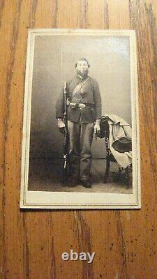 IDED Civil War Soldier CDV 149th Pa Vols Armed With Musket, Joel B. Royer