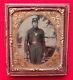 Id'd Original Civil War Tintype Photograph Armed Union Soldier With Musket & Gear
