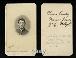 ID'd 18 Year Old Civil War Soldier WW Jones 88th Ohio Infantry Camp Chase Signed