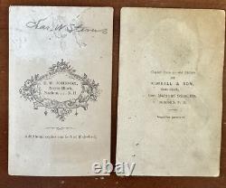 ID'd 1st NH Cavalry Civil War Soldier with Battle Flag Rare CDV Set 1860s Photos