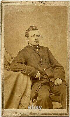 ID'd Civil War CDV of 2nd NJ Cav. Color Bearer Jesse Harrison, KIA Guntown, MS