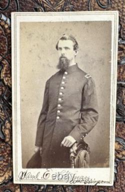 ID'd Civil War Surgeon 58th Indiana Infantry Samuel E. Holtzman Signed CDV Photo
