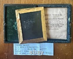 ID'd Man in Patriotic Case Died of Measles Civil War 1/9 Tintype Photo Soldier