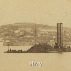 Incredible Civil War CDV Navy Ironclad USS Choctaw at Vicksburg, Mississippi