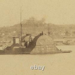 Incredible Civil War CDV Navy Ironclad USS Choctaw at Vicksburg, Mississippi