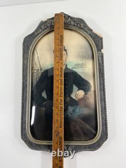 Incredible Hand-Painted Civil War Union Soldier Photo in Frame Ironclad WOW