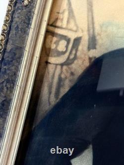 Incredible Hand-Painted Civil War Union Soldier Photo in Frame Ironclad WOW