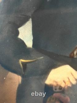 Incredible Hand-Painted Civil War Union Soldier Photo in Frame Ironclad WOW