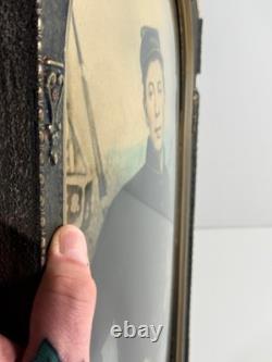Incredible Hand-Painted Civil War Union Soldier Photo in Frame Ironclad WOW