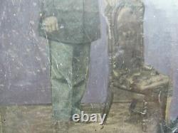 Incredibly Rare FULL PLATE TINTED Tintype, Civil War KIA Corporal, Frock Coat