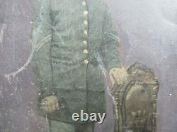 Incredibly Rare FULL PLATE TINTED Tintype, Civil War KIA Corporal, Frock Coat