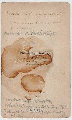 Ink Signed CDV Capt. Edward Rousel, 72nd PA MWIA Antietam & Dr. Vanderkieft