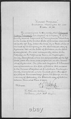 Ink Signed CDV Capt. Edward Rousel, 72nd PA MWIA Antietam & Dr. Vanderkieft