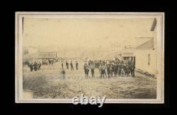 Interesting 1860s Outdoor Street Scene Civil War Soldier Photo