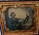 Interesting Ambrotype 2 Drinking Men Gold Miner Or Civil War Sailor 1860s Beer