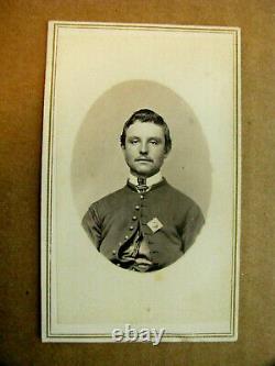 Iowa CIVIL War Private John Rath CDV Photo Wearing His 15th Corp Badge