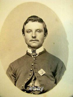 Iowa CIVIL War Private John Rath CDV Photo Wearing His 15th Corp Badge