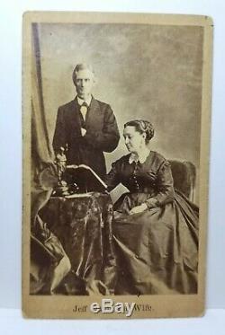 Jeff Davis and Wife Confederate Civil War president Jefferson Davis CDV photo