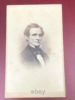 Jefferson Davis Carte de Visite, younger in suit (not uniform), RARE photo