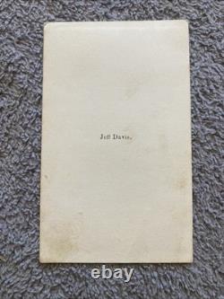 Jefferson Davis Confederate Civil War President CDV