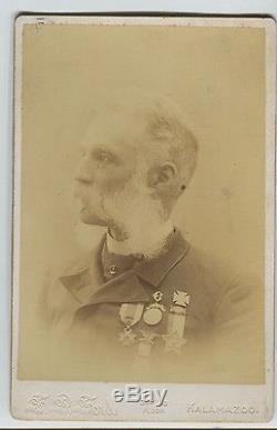 LARGE 14 x 11 Cabinet Photo Civil War Major Robert Burns 4th Michigan Cavalry