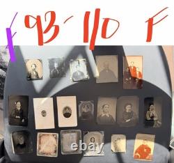 LOT of 18 Daguerreotypes & Tintypes, Antique, Civil War Era