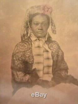 LOWERED AGAIN! Beautiful Black Woman Tintype Photo Civil War Period