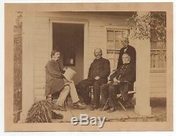 Large 1860s Civil War Photo of General Burnside on Porch Gen'l Anderson & Other