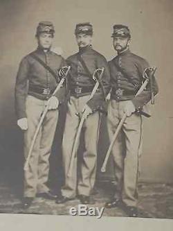 Large Civil War Albumen Photo 3 identified First City Troop Cavalry from PA