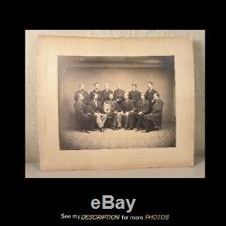 Large Civil War Albumen Photograph General McClellan with 11 Men