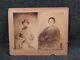 Large Confederate Soldier And Wife Cabinet Card Photograph Civil War Image