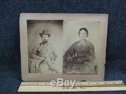 Large Confederate Soldier and Wife Cabinet Card Photograph Civil War Image