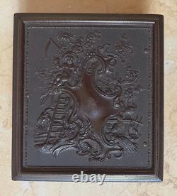 Lincoln CIVIL War CDV In A. P. Critchlow 1/6 Union Case Blank Ruby Ambrotype Plat