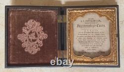 Lincoln CIVIL War CDV In A. P. Critchlow 1/6 Union Case Blank Ruby Ambrotype Plat