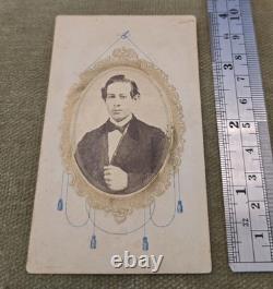 Lot 7 Civil War 1860s CDV Tintype Tax Stamp Stiles Armsbury NY Gem Portrait