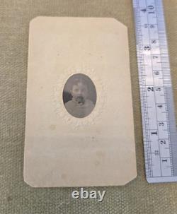 Lot 7 Civil War 1860s CDV Tintype Tax Stamp Stiles Armsbury NY Gem Portrait