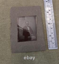 Lot 7 Civil War 1860s CDV Tintype Tax Stamp Stiles Armsbury NY Gem Portrait