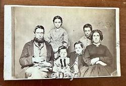 Lot Of 2 1860s Civil War Era CDVs Priest in Church Family Group 7481H