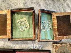 Lot Of Antique Photo & Parts Civil War Stamp Hidden Mother Ambrotype Tintype